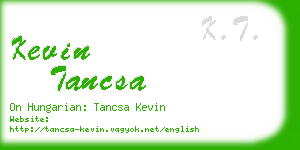 kevin tancsa business card